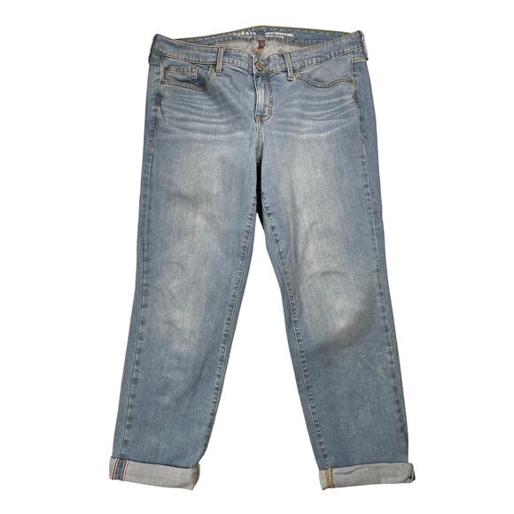 torrid Denim - Torrid Jeans Womens 14 Perfect Boyfriend Ankle Vintage Stretch Cuffed Light Wash